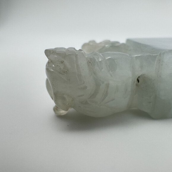 Jade Stone Seal Chop Carving of a Chinese Mythical Beast Foo Dog Vintage #4 - Picture 4 of 8